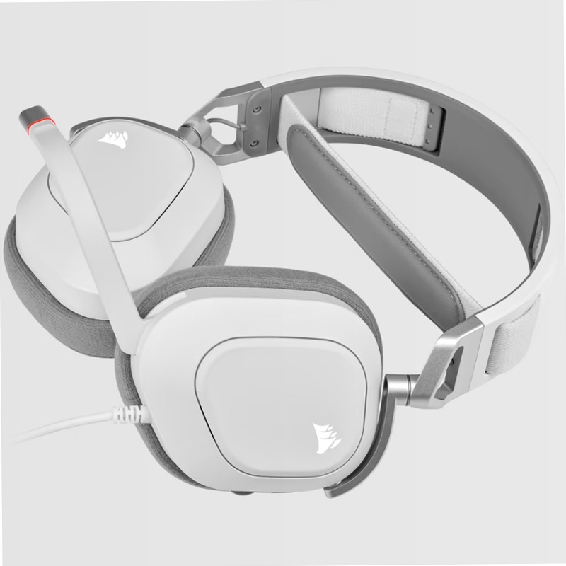 Cuffia gaming cablata con microfono HS80 RGB USB, bianca