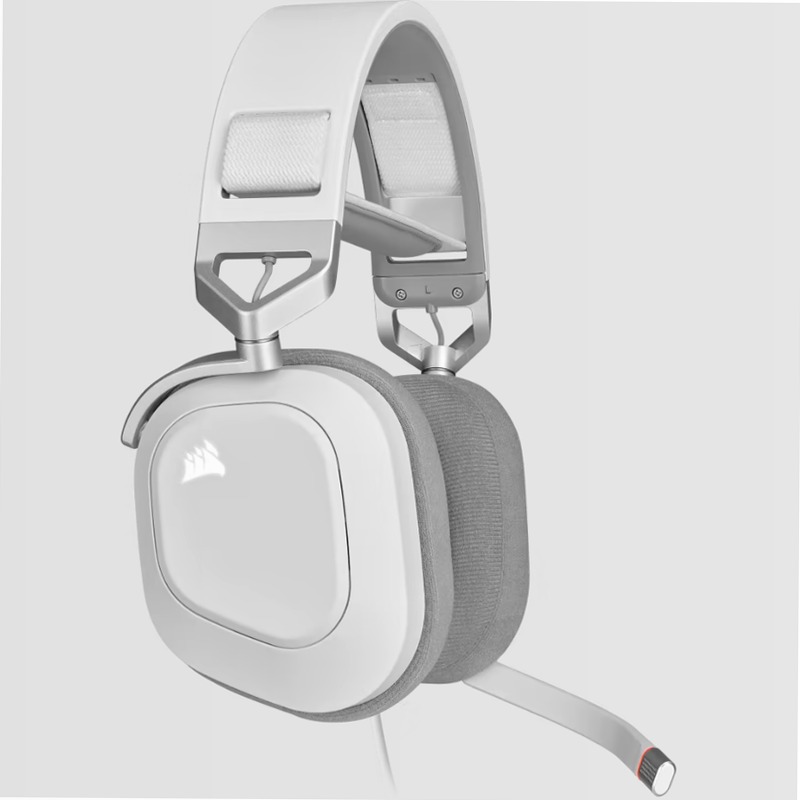 Cuffia gaming cablata con microfono HS80 RGB USB, bianca