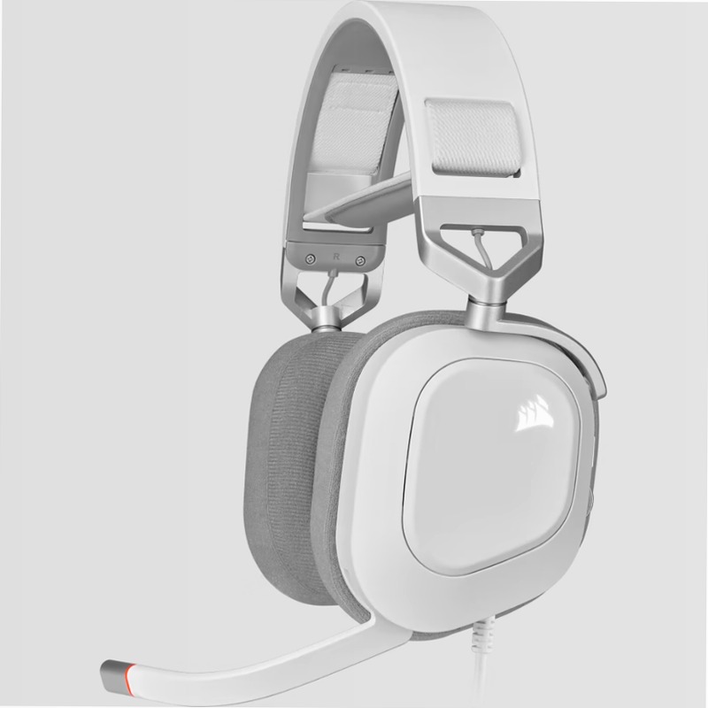 Cuffia gaming cablata con microfono HS80 RGB USB, bianca