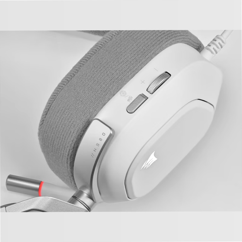 Cuffia gaming cablata con microfono HS80 RGB USB, bianca