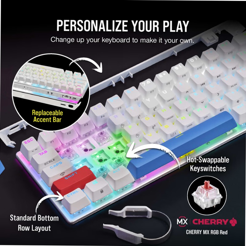 Tastiera K70 PRO MINI WIRELESS RGB - Bianca Meccanica