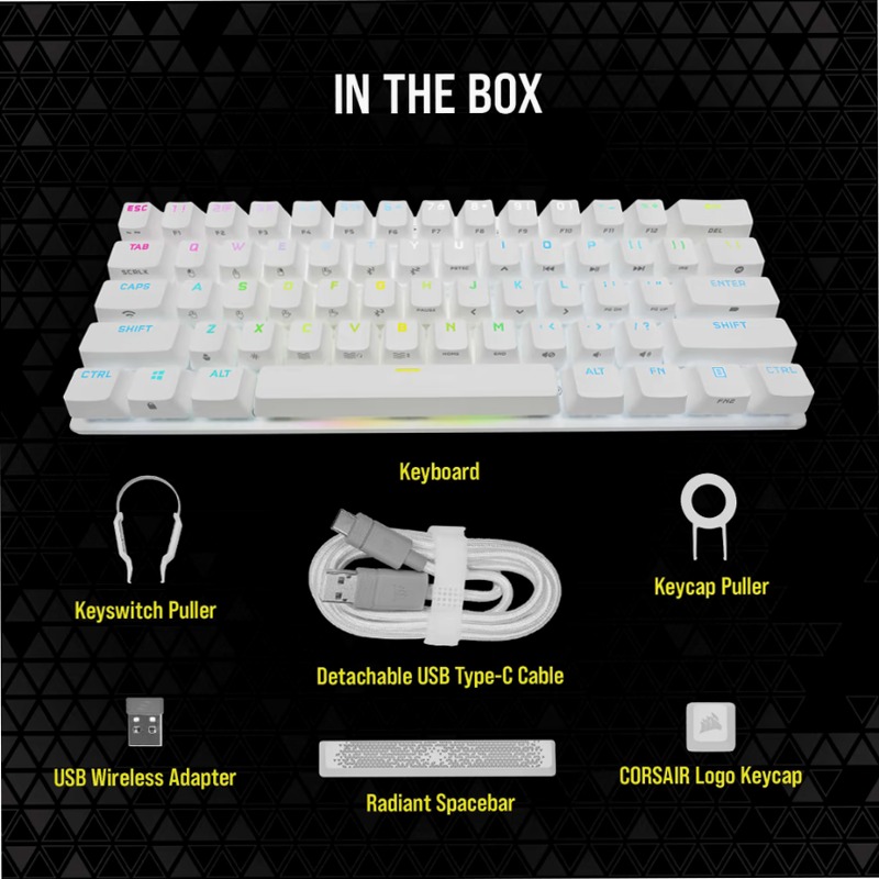 Tastiera K70 PRO MINI WIRELESS RGB - Bianca Meccanica