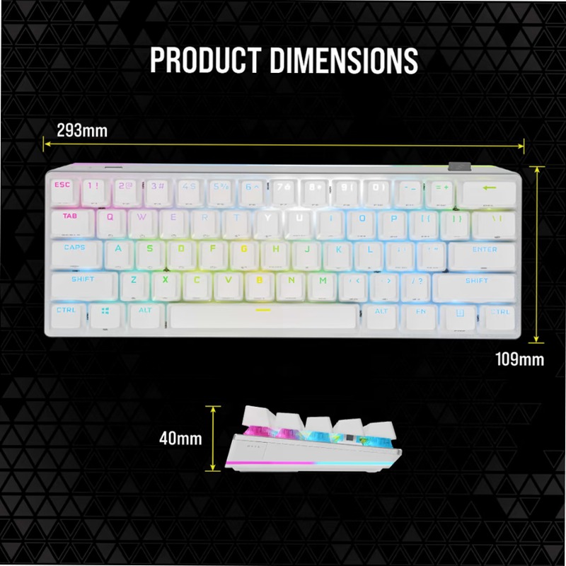 Tastiera K70 PRO MINI WIRELESS RGB - Bianca Meccanica