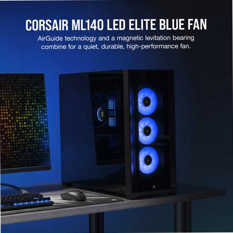 Ventola PWM a Levitazione Magnetica ML140 LED ELITE Blue Premium da 140mm
