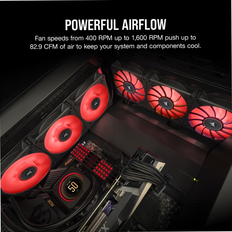Ventola PWM a Levitazione Magnetica ML140 LED ELITE Red Premium 140mm