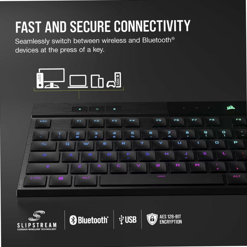 Tastiera Gaming K100 AIR WIRELESS RGB