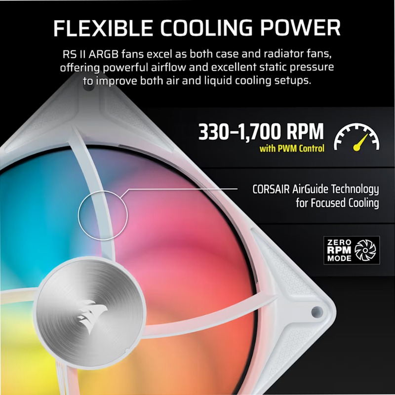 Ventola PWM RS140 II ARGB da 140 mm - Bianco 140mm