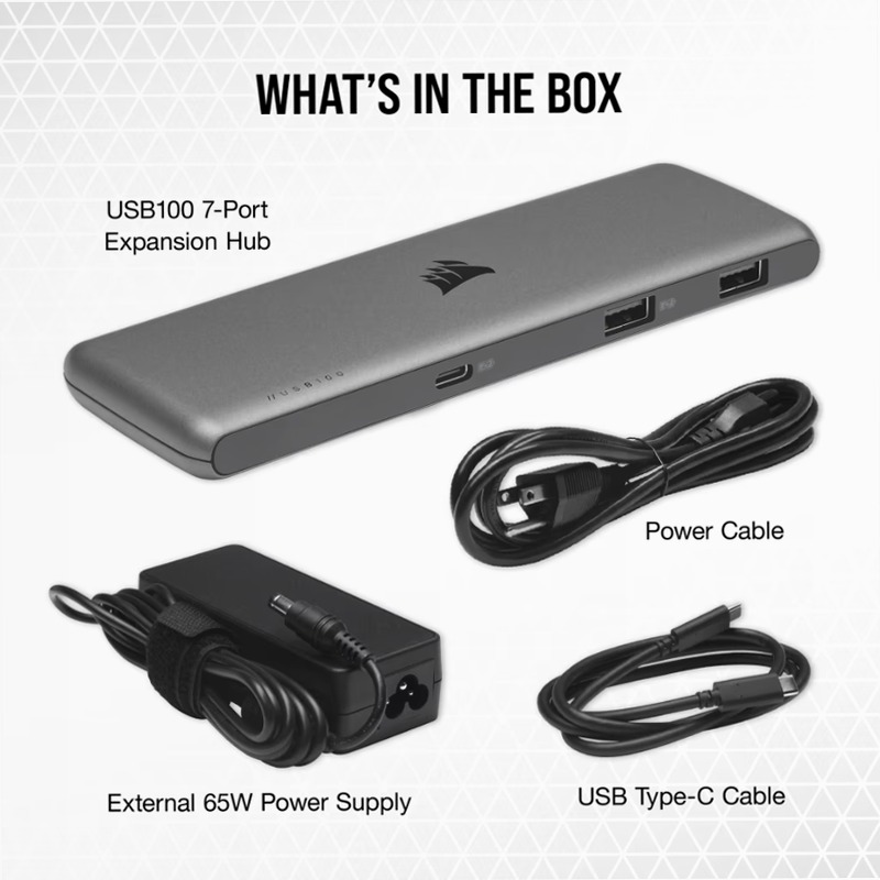 USB100 7-Port USB-C/USB-A Expansion Hub (EU)