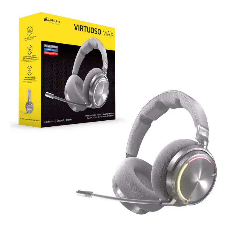 Cuffie Gaming VIRTUOSO MAX Wireless Argento