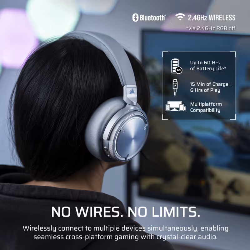 Cuffie Gaming VIRTUOSO MAX Wireless Argento