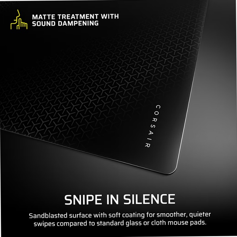 Mouse pad gaming MM Glass Large - Nero