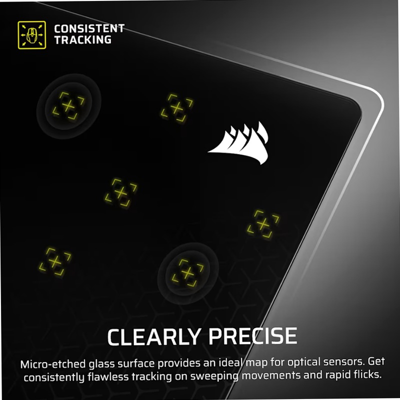 Mouse pad gaming MM Glass Large - Nero