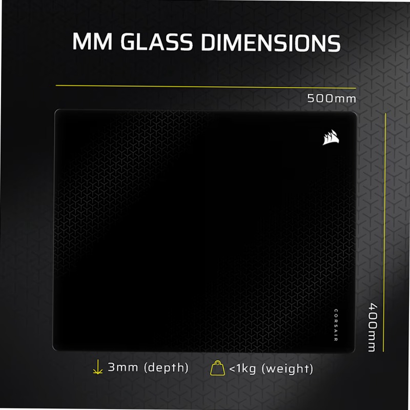 Mouse pad gaming MM Glass Large - Nero