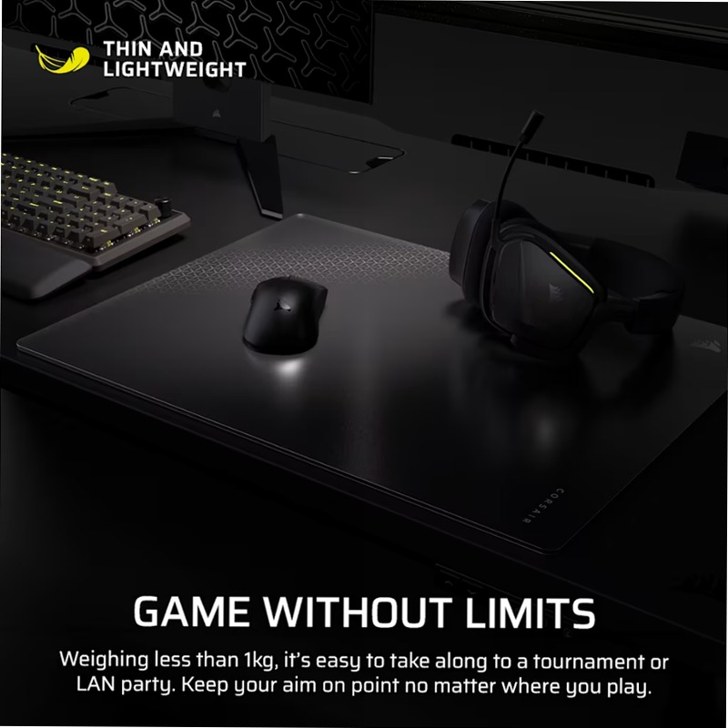 Mouse pad gaming MM Glass Large - Nero