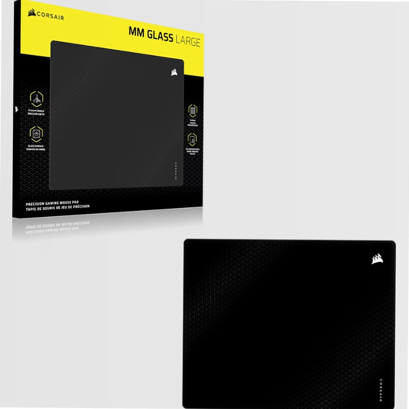 Mouse pad gaming MM Glass Large - Nero