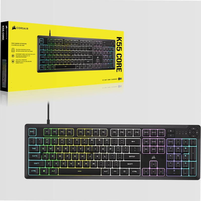 Tastiera da gioco K55 CORE RGB — Nero (IT)