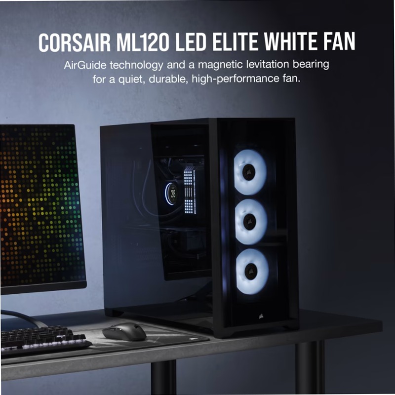 Ventola PWM a Levitazione Magnetica ML120 LED ELITE White Premium da 120mm