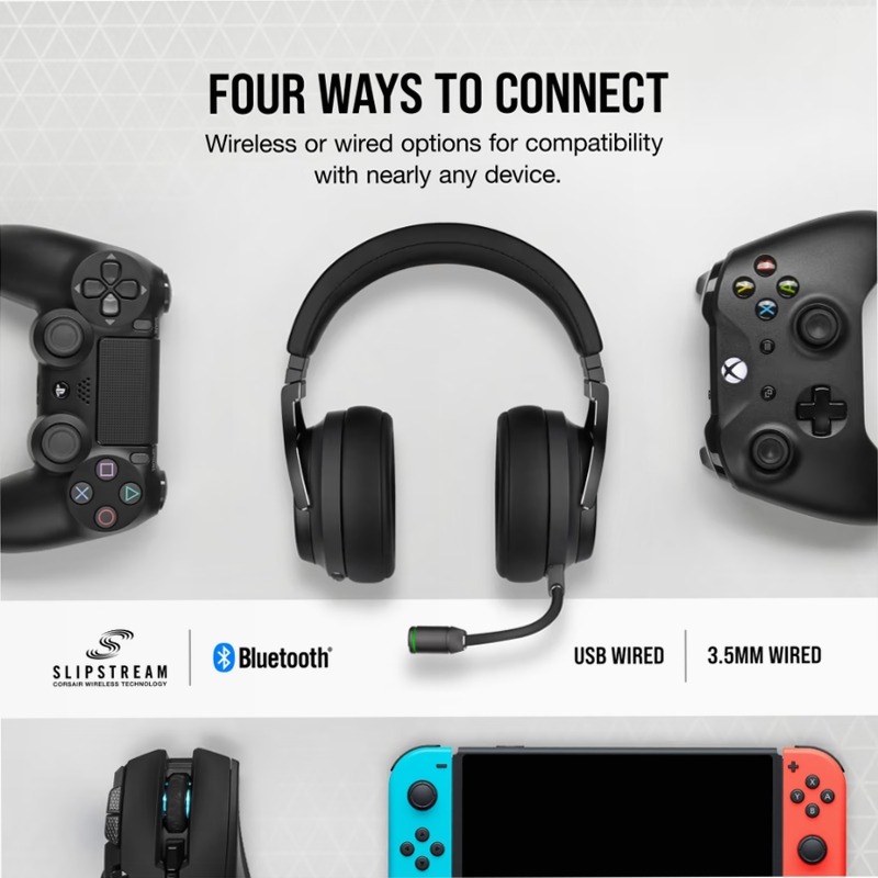 Cuffia gaming con microfono ad alta fedeltà VIRTUOSO RGB WIRELESS XT, ardesia