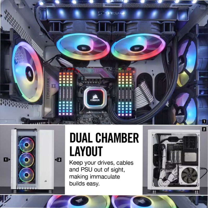 Smart case Crystal Series ATX 680X RGB - Bianco