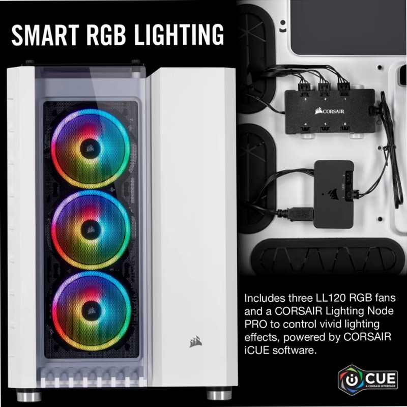 Smart case Crystal Series ATX 680X RGB - Bianco