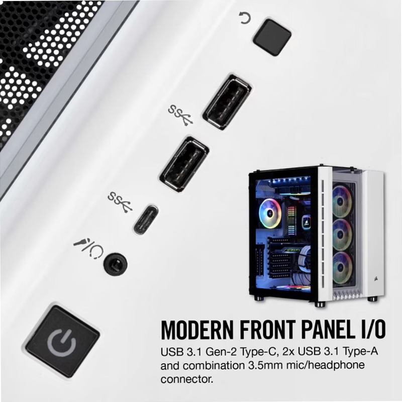 Smart case Crystal Series ATX 680X RGB - Bianco