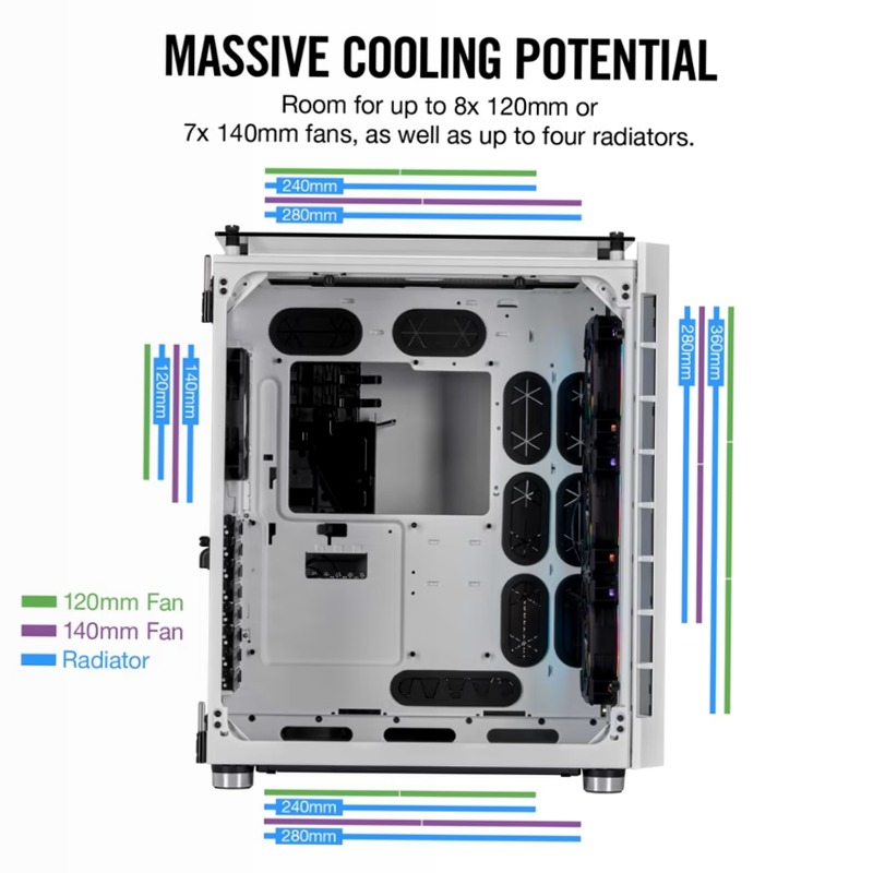 Smart case Crystal Series ATX 680X RGB - Bianco