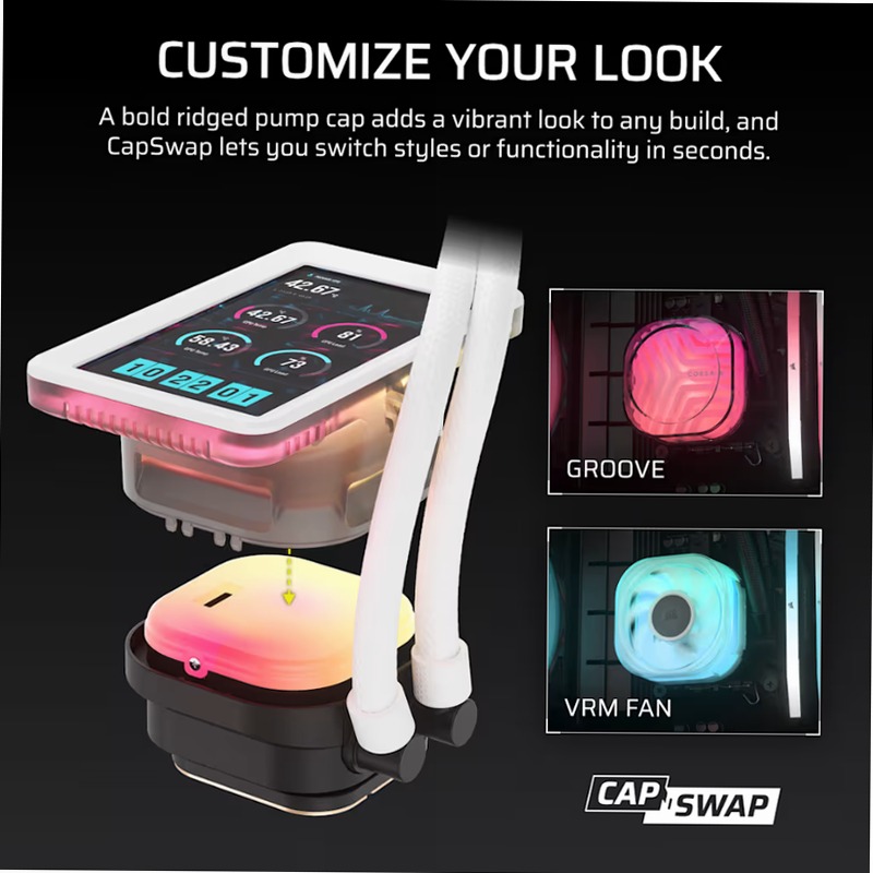 Dissipatore a liquido per CPU iCUE LINK TITAN II 360 RX RGB AIO - Bianco