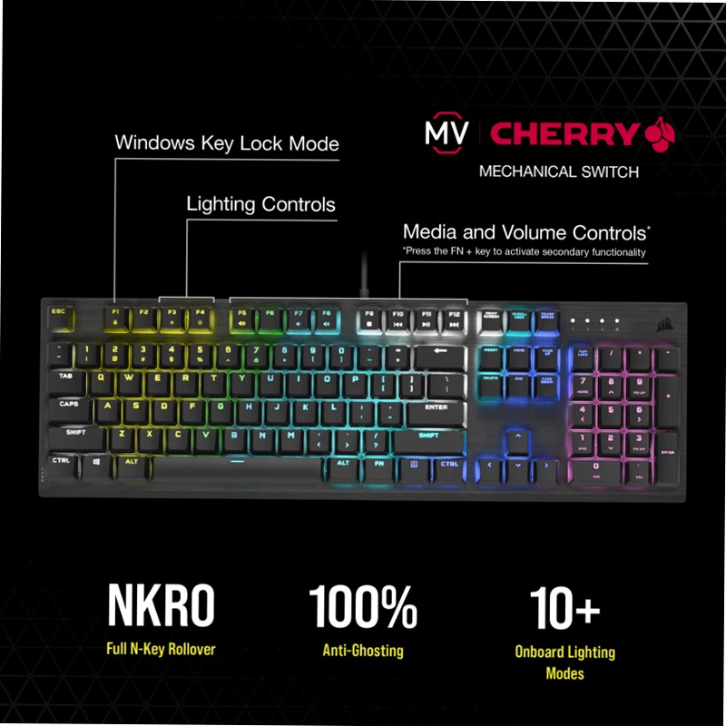 Tastiera Gaming K60 RGB PRO - Switch Meccanici Cherry MV Alluminio IT