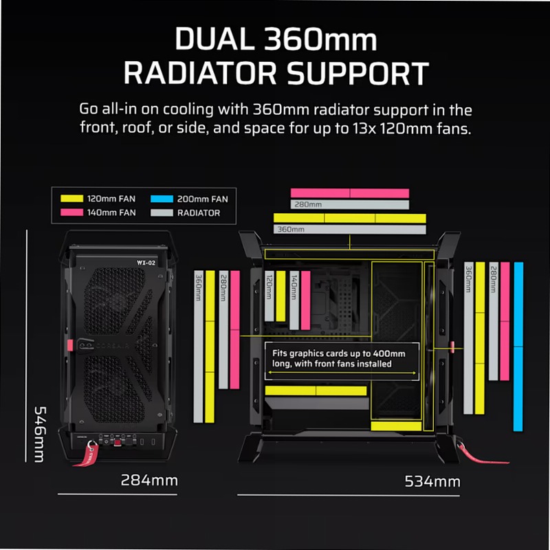 Case per PC Mid-Tower WARTHOG RS Airflow - Nero