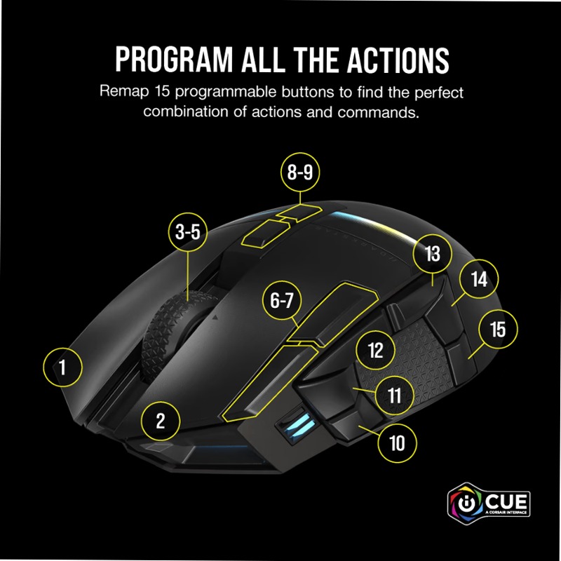 Mouse Gaming DARKSTAR WIRELESS RGB per MMO
