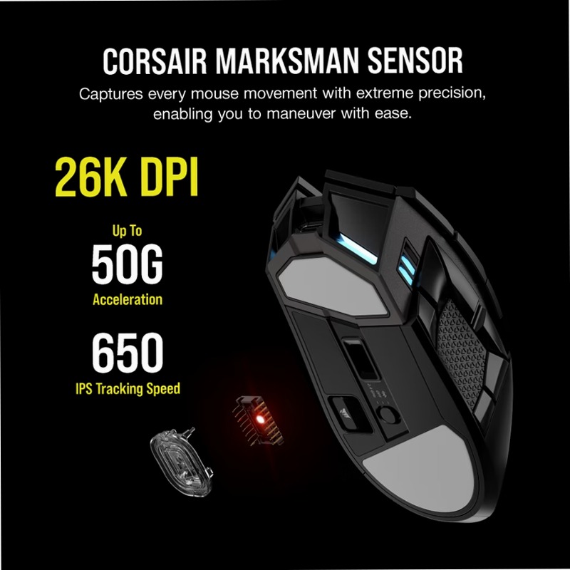 Mouse Gaming DARKSTAR WIRELESS RGB per MMO