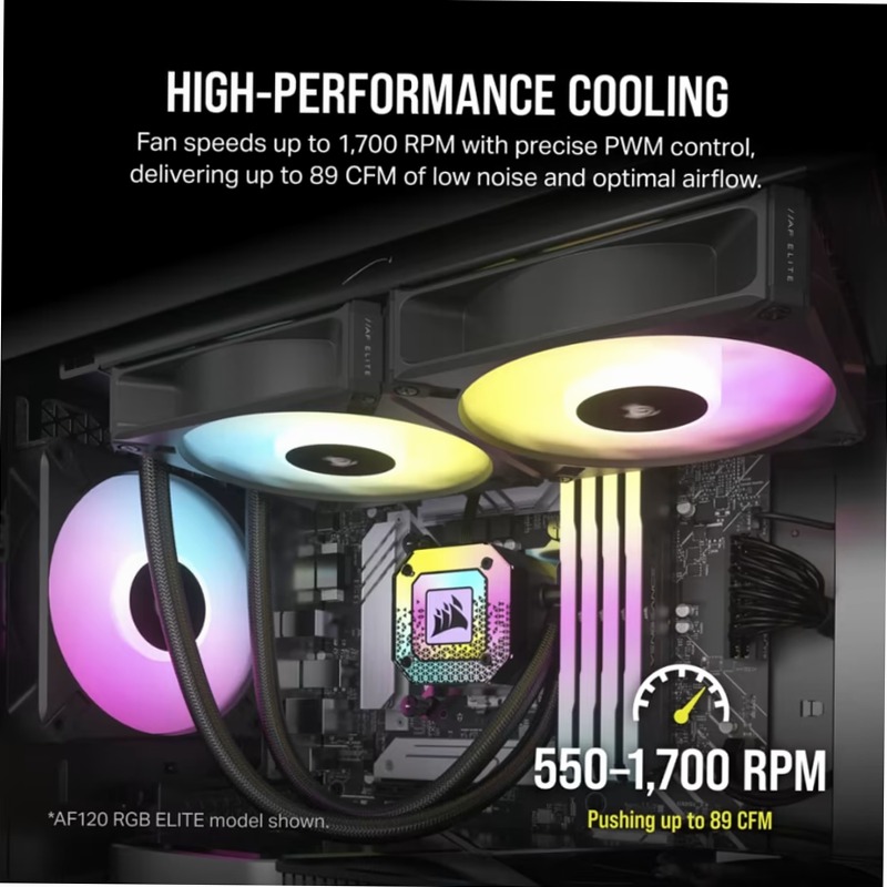 Ventola PWM CORSAIR iCUE AF140 RGB ELITE 140mm