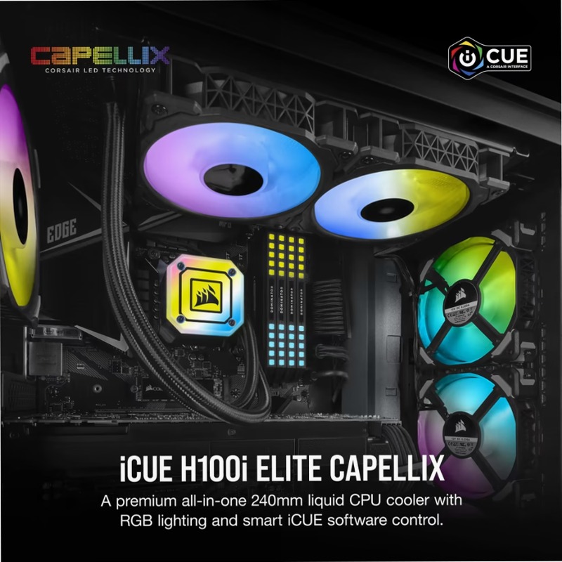 Dissipatore a Liquido iCUE H100i ELITE CAPELLIX 240mm 2