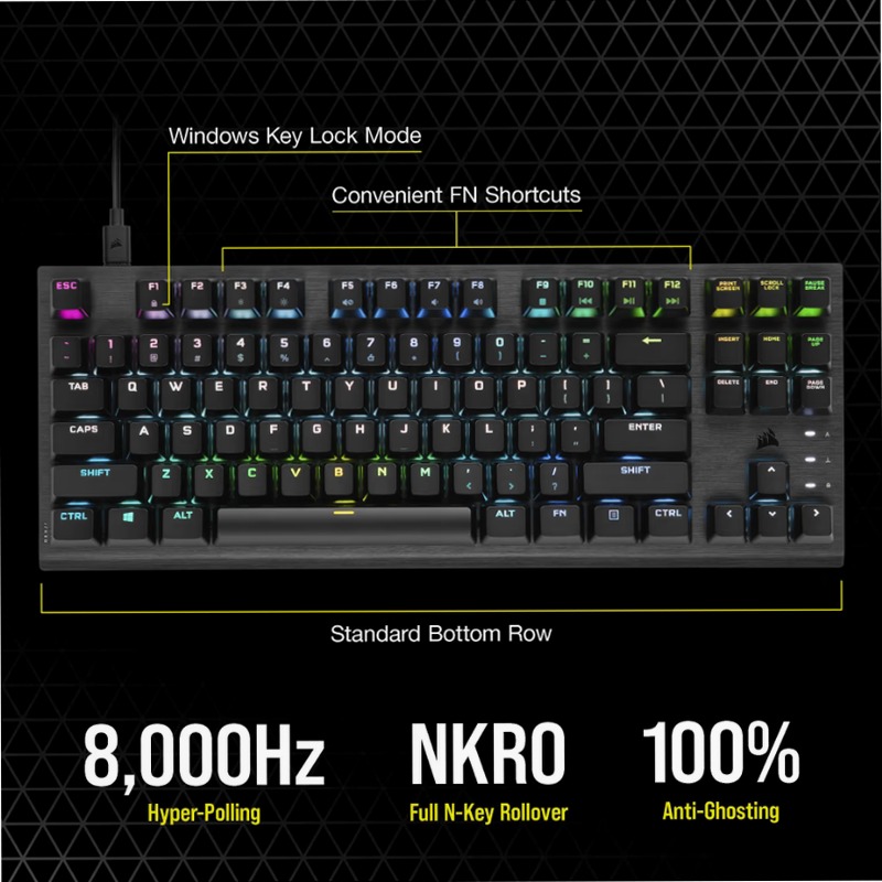 Tastiera Gaming K60 PRO TKL RGB - Switch CORSAIR OPX