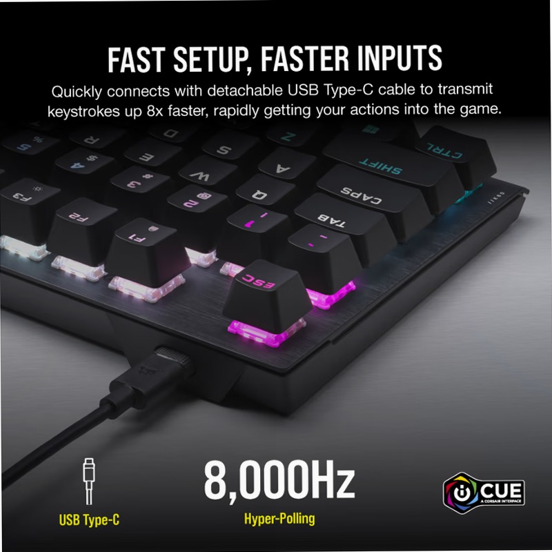 Tastiera Gaming K60 PRO TKL RGB - Switch CORSAIR OPX