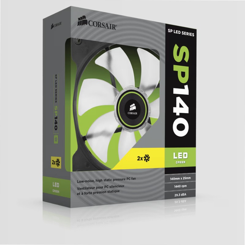 Air Series™ SP140 LED Green High Static Pressure Fan Twin Pack