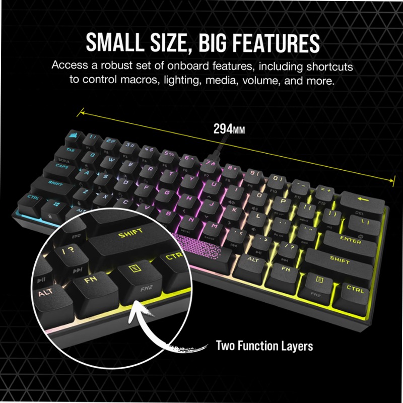 Tastiera Gaming Meccanica 60% K65 RGB MINI - Cherry MX Red