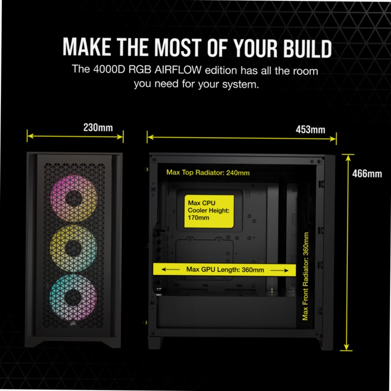 iCUE 4000D RGB AIRFLOW Mid-Tower Case - Alta Celerità