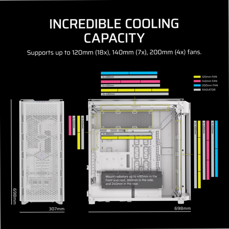 Case Super Full-Tower CORSAIR 9000D RGB AIRFLOW