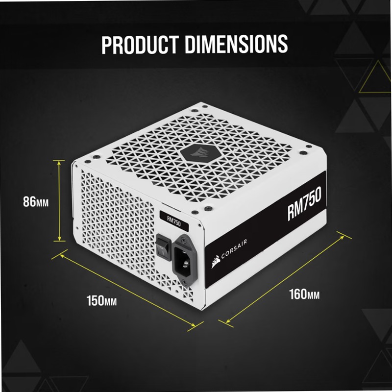 Alimentatore ATX RM White Series interamente modulare RM750 80 Plus Gold