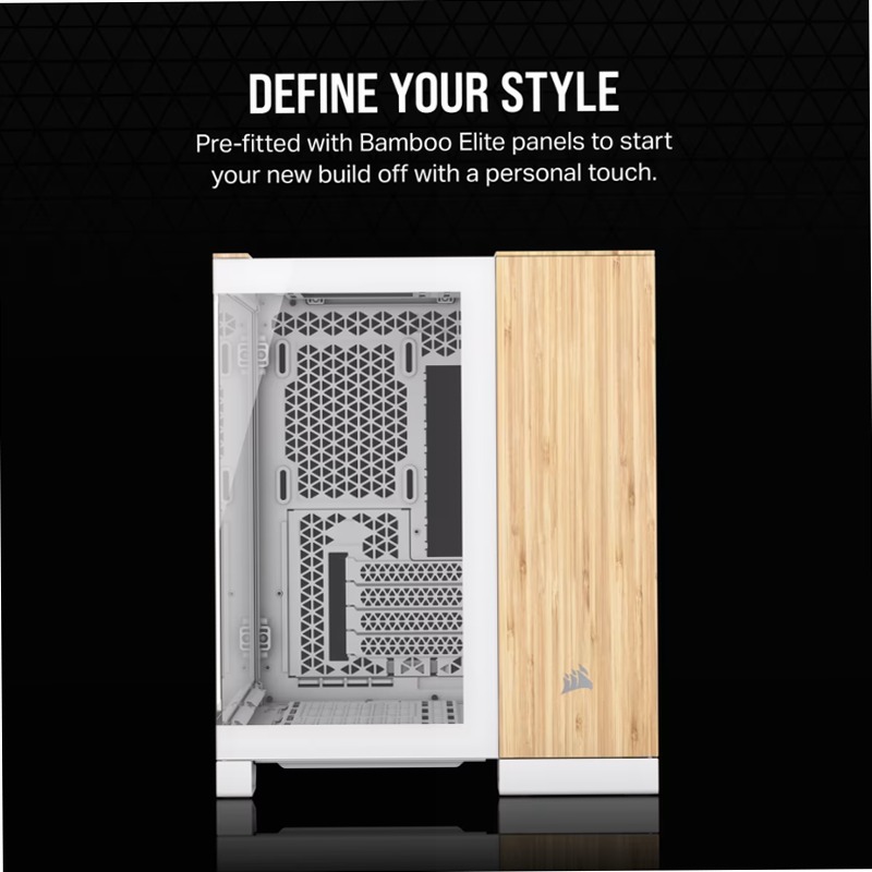 Case PC Micro-ATX a doppia camera 2500X - Legno bianco/bambù