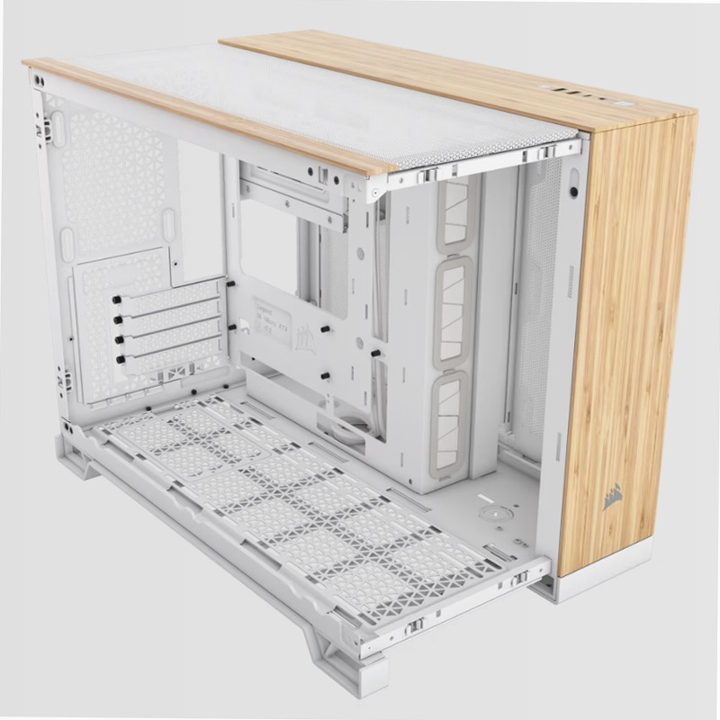 Case PC Micro-ATX a doppia camera 2500X - Legno bianco/bambù