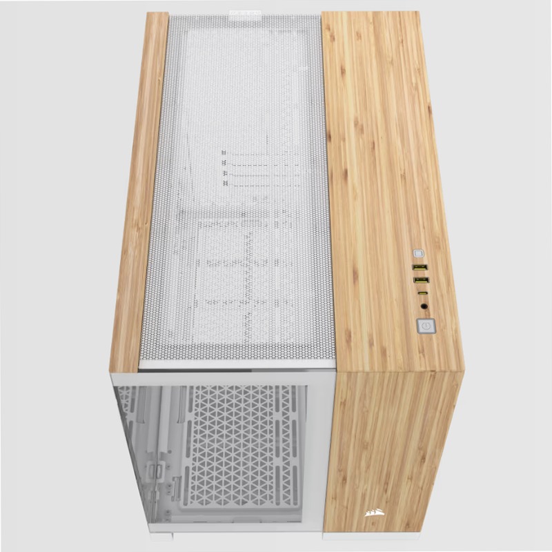 Case PC Micro-ATX a doppia camera 2500X - Legno bianco/bambù
