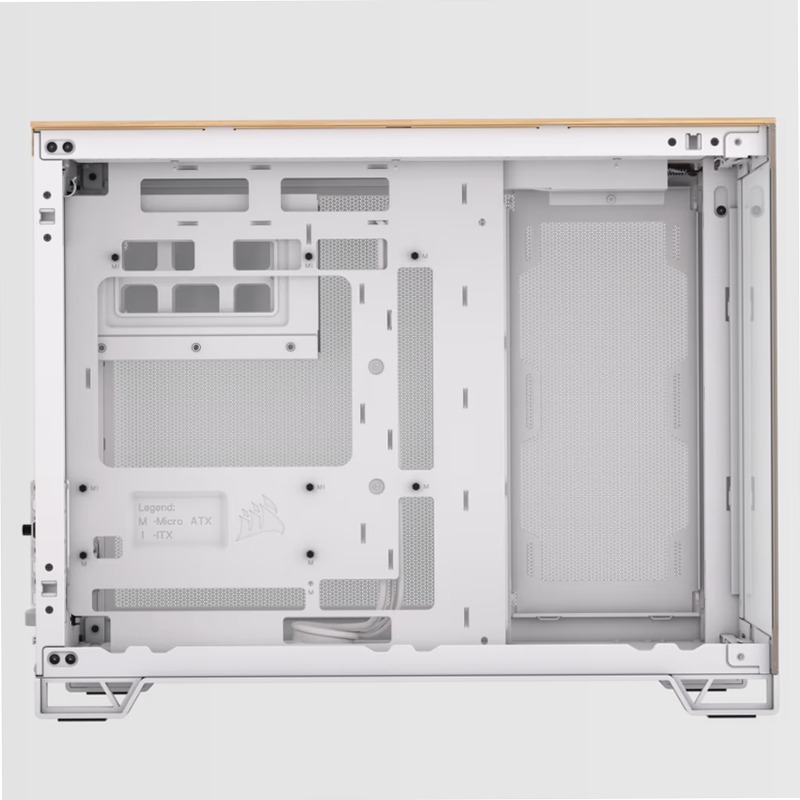 Case PC Micro-ATX a doppia camera 2500X - Legno bianco/bambù