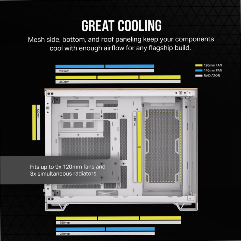 Case PC Micro-ATX a doppia camera 2500X - Legno bianco/bambù