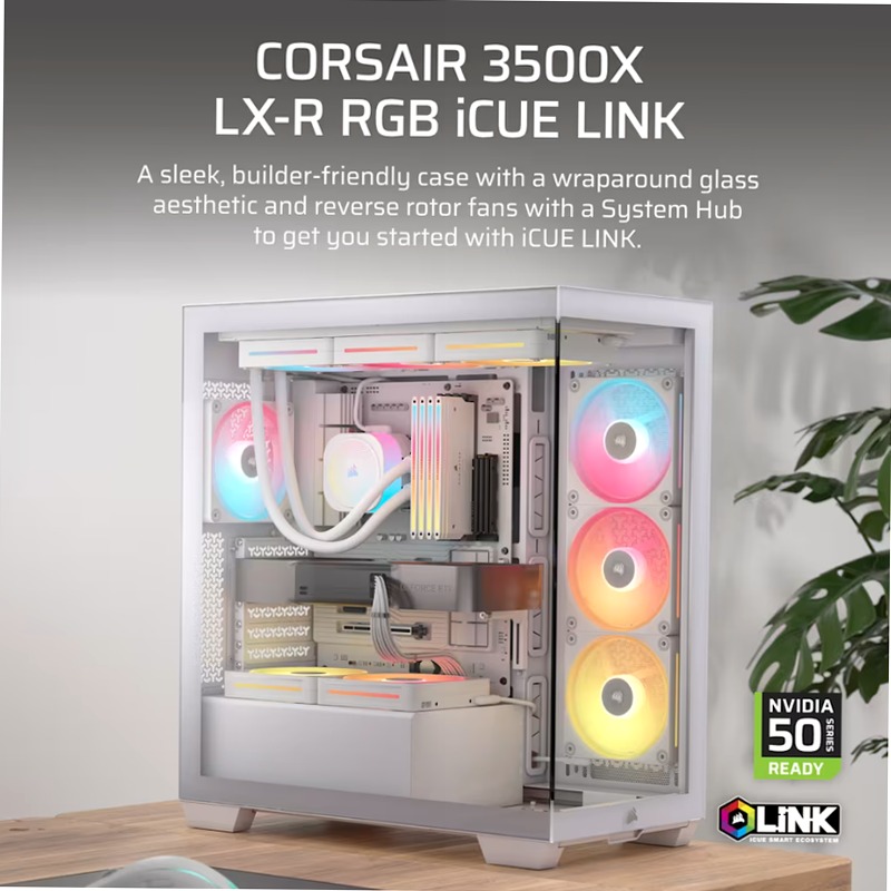 Case PC Mid-Tower 3500X LX-R RGB iCUE LINK - Bianco