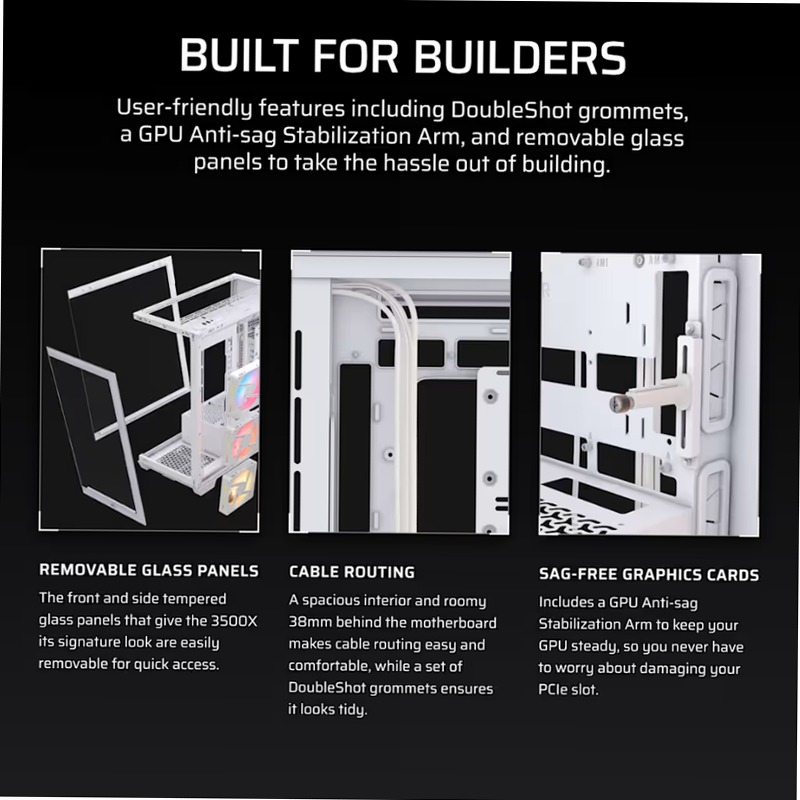 Case PC Mid-Tower 3500X LX-R RGB iCUE LINK - Bianco