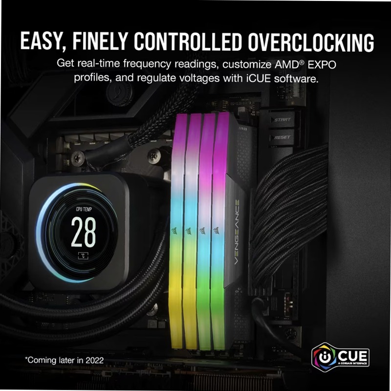 VENGEANCE® RGB 32GB (2x16GB) DDR5 DRAM Up To 6400MT/s CL32