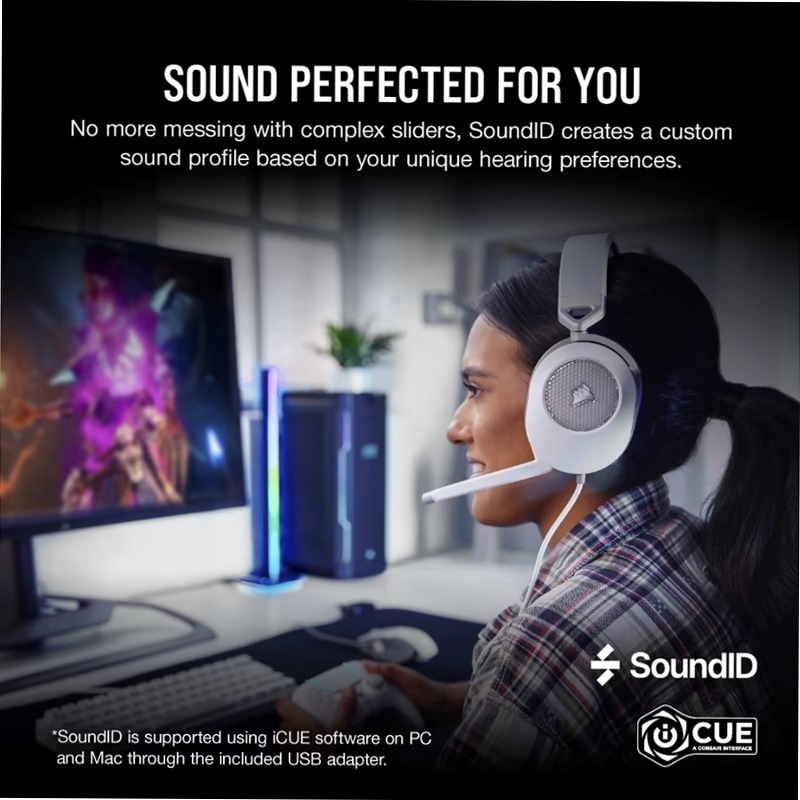 Cuffia Gaming HS65 SURROUND - Bianco