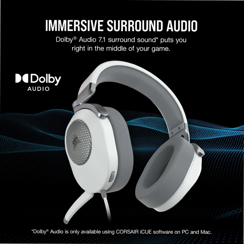 Cuffia Gaming HS65 SURROUND - Bianco